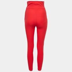 Elisabetta Franchi Red Stretch Crepe High-Waist Skinny Trousers S