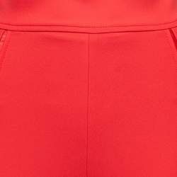 Elisabetta Franchi Red Stretch Crepe High-Waist Skinny Trousers S
