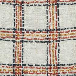 Pre Owned Elisabetta Franchi White Tweed Chain Embellished Fringed Skirt S