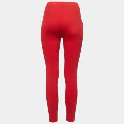 Elisabetta Franchi Red Nylon Knit Leggings S
