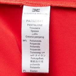 Elisabetta Franchi Red Nylon Knit Leggings S