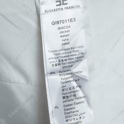  Elisabetta Franchi White Crepe Double Breasted Blazer S