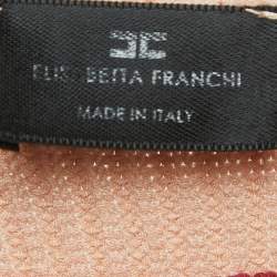 Elisabetta Franchi Light Pink Knit Belted Turtleneck Sweater M