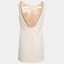 Pre Owned Elisabetta Franchi Light Pink Crepe Chain Detailed Sleeveless Mini Dress S