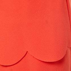 Pre Owned Elisabetta Franchi Orange Crepe Cutout Mini Dress S