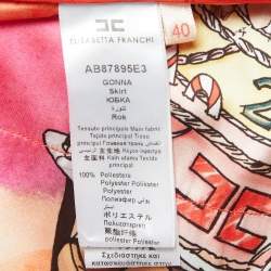 Pre Owned Elisabetta Franchi Orange Crepe Cutout Mini Dress S