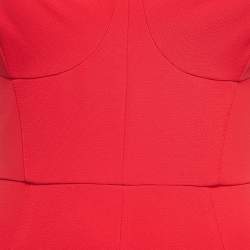 Pre Owned Elisabetta Franchi Red Crepe Chain Strap Fitted Short Dress M