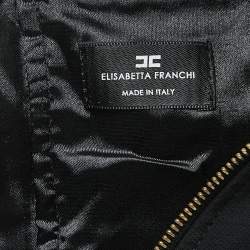 Pre Owned Elisabetta Franchi Black Crepe V-Neck Sleeveless Mini Dress S