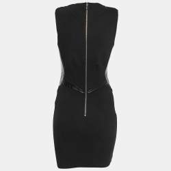 Pre Owned Elisabetta Franchi Black Crepe V-Neck Sleeveless Mini Dress S