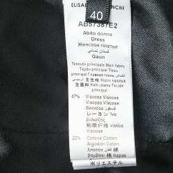 Pre Owned Elisabetta Franchi Black Crepe V-Neck Sleeveless Mini Dress S