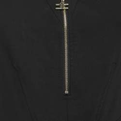 Pre Owned Elisabetta Franchi Black Crepe V-Neck Sleeveless Mini Dress S