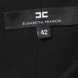 Pre Owned Elisabetta Franchi Black Crepe High Waist Wide Leg Trousers M