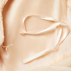 Pre Owned Elisabetta Franchi Orange Nylon Embellished Halter Neck Fringed Mini Dress S