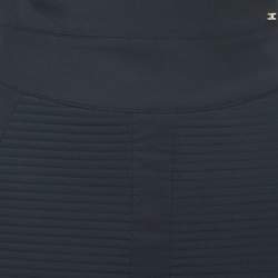 Pre Owned Elisabetta Franchi Black Pleated Jersey Pencil Skirt S