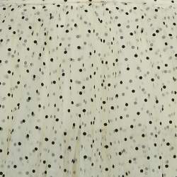 Pre Owned Elisabetta Franchi White Dotted Tulle Plunge Tiered Mini Dress S