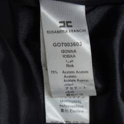 Pre Owned Elisabetta Franchi Black Snake Textured Jacquard Pencil Skirt M