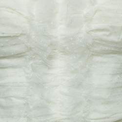 Elisabetta Franchi White Tulle Ruched Off Shoulder Crop Top M