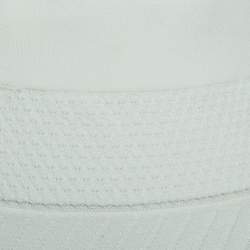 Pre Owned Elisabetta Franchi White Jacquard Knit Pencil Skirt M