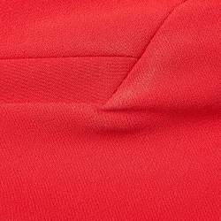 Pre Owned Elisabetta Franchi Red Crepe Cropped Blazer M