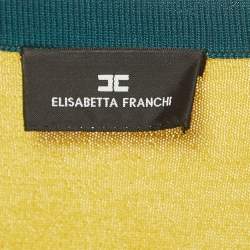 Pre Owned Elisabetta Franchi Multicolor Knit Ruffled Cardigan S
