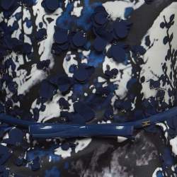 Pre Owned Elisabetta Franchi White Floral Sequin Detailed Sleeveless Mini Dress S