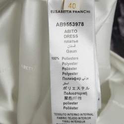 Pre Owned Elisabetta Franchi White Floral Sequin Detailed Sleeveless Mini Dress S