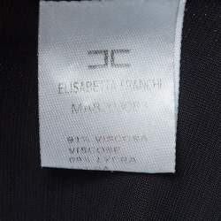 Pre Owned Elisabetta Franchi Black Jersey Chain Detail Cut-out Mini Dress M