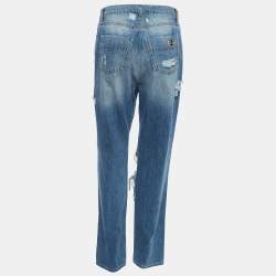 Elisabetta Franchi Blue Ripped Denim Jeans M Waist 30"