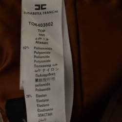 Pre Owned Elisabetta Franchi Beige Satin Strappy Bralette Top M