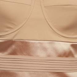 Pre Owned Elisabetta Franchi Beige Satin Strappy Bralette Top M