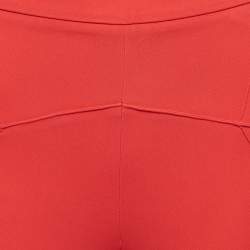 Pre Owned Elisabetta Franchi Coral Pink Crepe Slim Fit Pants S