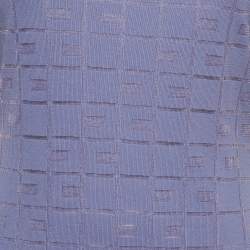 Pre Owned Elisabetta Franchi Light Purple Logo Motif Knit Midi Dress 