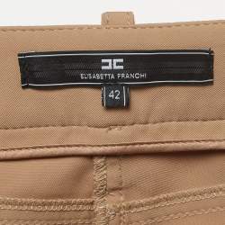 Elisabetta Franchi Beige Synthetic Trousers M
