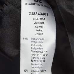 Pre Owned Elisabetta Franchi Black/Gold Sequin-Embellished Crepe Blazer M