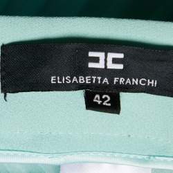 Elisabetta Franchi Green Crepe Pleated Maxi Skirt M
