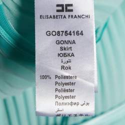 Elisabetta Franchi Green Crepe Pleated Maxi Skirt M