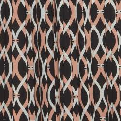 Pre Owned Elisabetta Franchi Black/Beige Printed Pleated Crepe Midi Skirt L