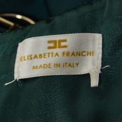 Elisabetta Franchi Dark Green Crepe Red Carpet Gown S