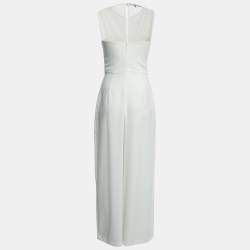 Elisabetta Franchi White Crepe Sleeveless Corset Jumpsuit S