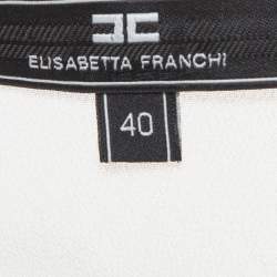 Elisabetta Franchi White Crepe Sleeveless Corset Jumpsuit S