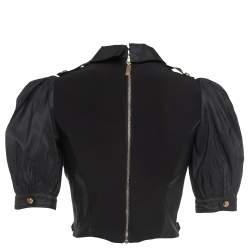 Pre Owned Elisabetta Franchi Black Cut out Detail Camicia Blouse M