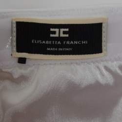 Elisabetta Franchi White Crepe Strapless Padded Crop Top S