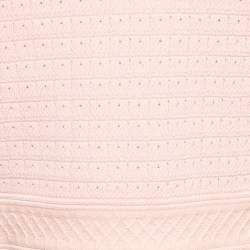 Elisabetta Franchi Pink Textured Knit Sweater Top L