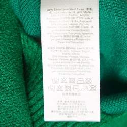 Pre Owned Elisabetta Franchi Green Terry Logo-Tape Detail Dress M
