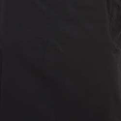 Pre Owned Elisabetta Franchi Black Stretch Nylon Short Sleeve Relaxed Blouse S