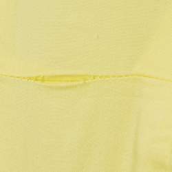 Elisabetta Franchi Yellow Stretch Cotton Flutter Sleeve Wrap Top M