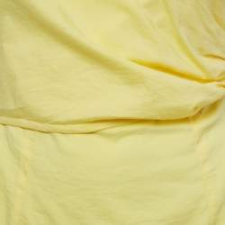Elisabetta Franchi Yellow Stretch Cotton Flutter Sleeve Wrap Top M