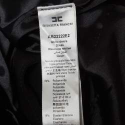 Elisabetta Franchi Black Crepe V-Neck Sheath Dress M