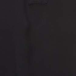 Pre Owned Elisabetta Franchi Black Crepe Lace-Up Neck Camicia Blouse L