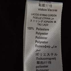 Pre Owned Elisabetta Franchi Black Crepe Lace-Up Neck Camicia Blouse L